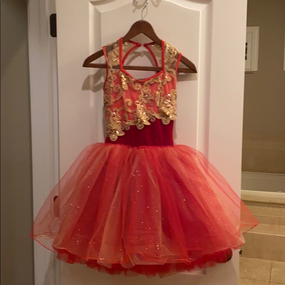 🎁❤️🎄 STUNNING girls holiday dress! Red/Gold🎁❤️